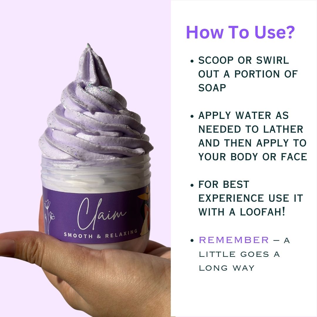 Claim whipped soap how to use?